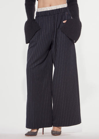 Pantalone wide gessato academy Denny Rose 621DD25015