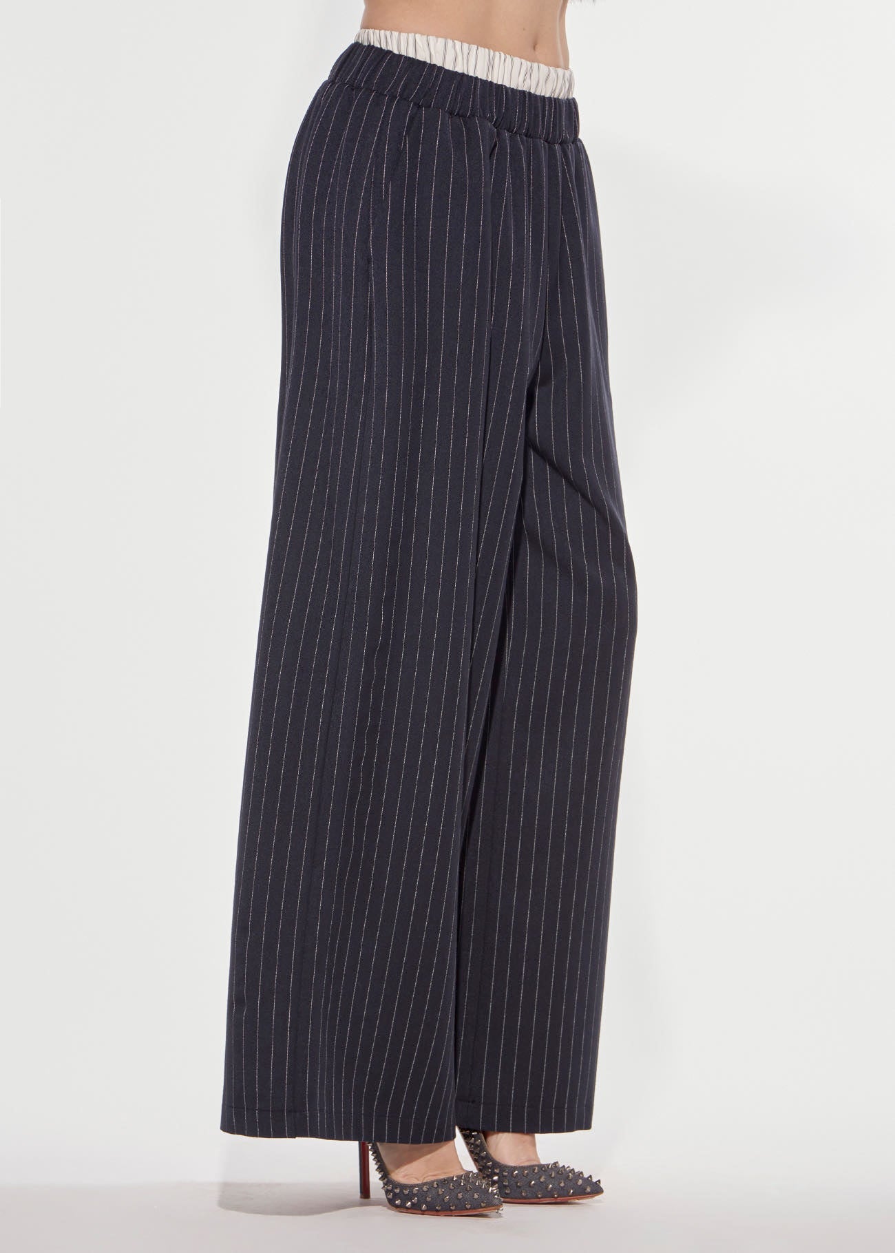 Pantalone wide gessato academy Denny Rose 621DD25015