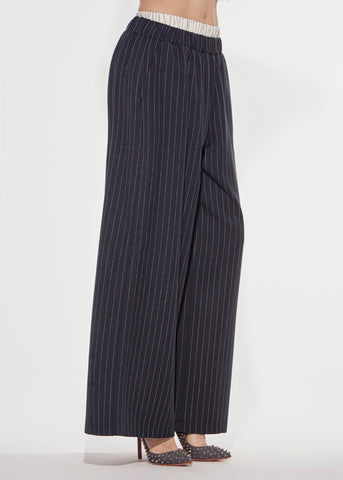 Pantalone wide gessato academy Denny Rose 621DD25015