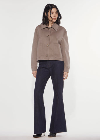Giacca cropped ricamo taupe Denny Rose 621DD35027