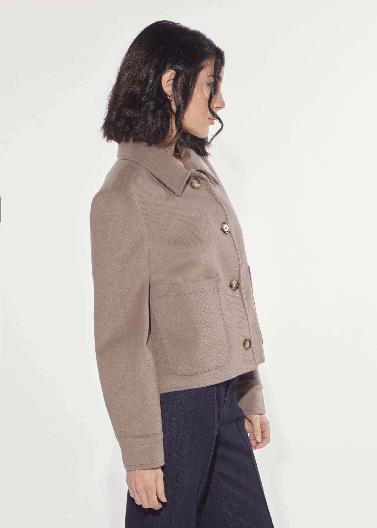 Giacca cropped ricamo taupe Denny Rose 621DD35027