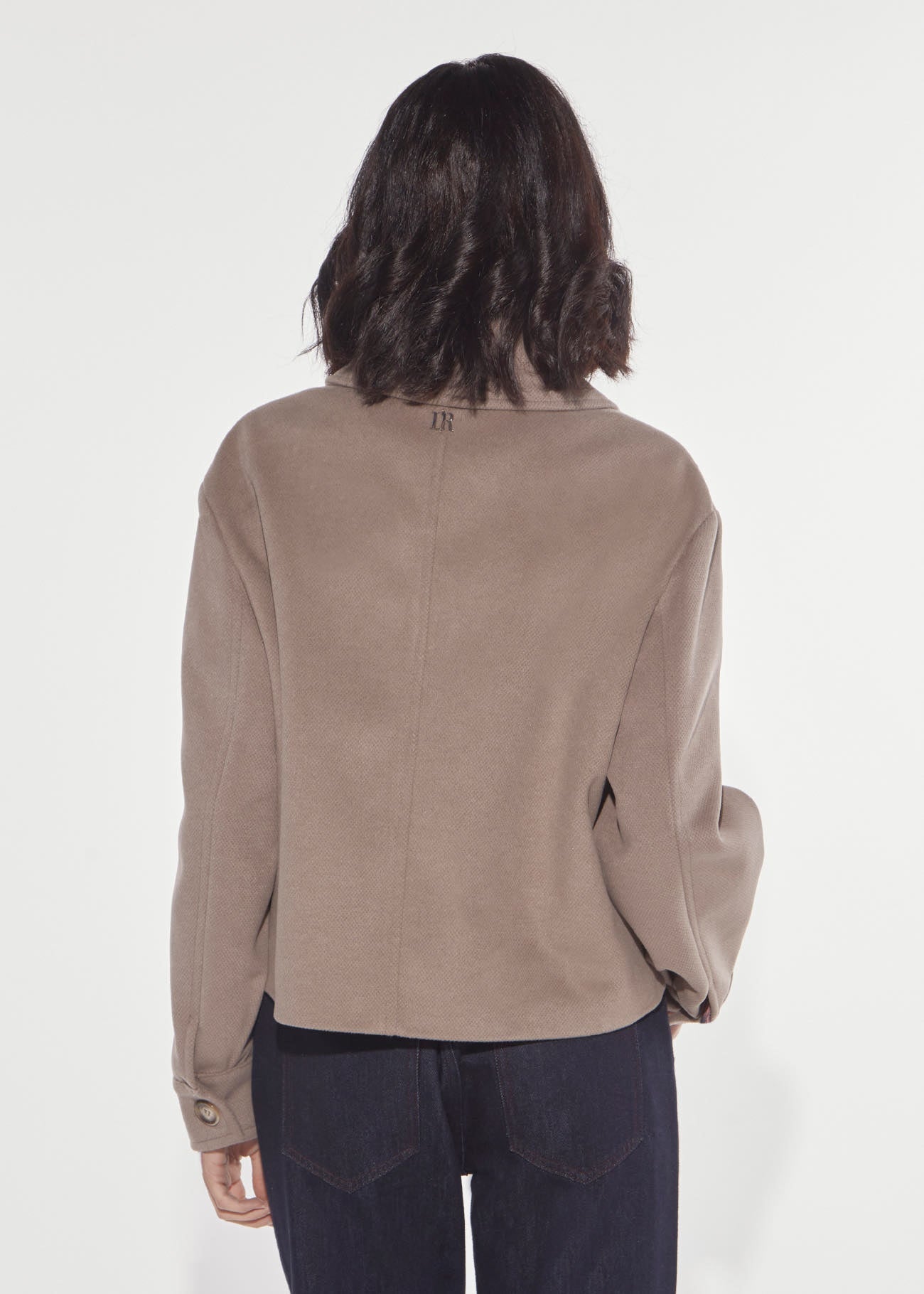 Giacca cropped ricamo taupe Denny Rose 621DD35027