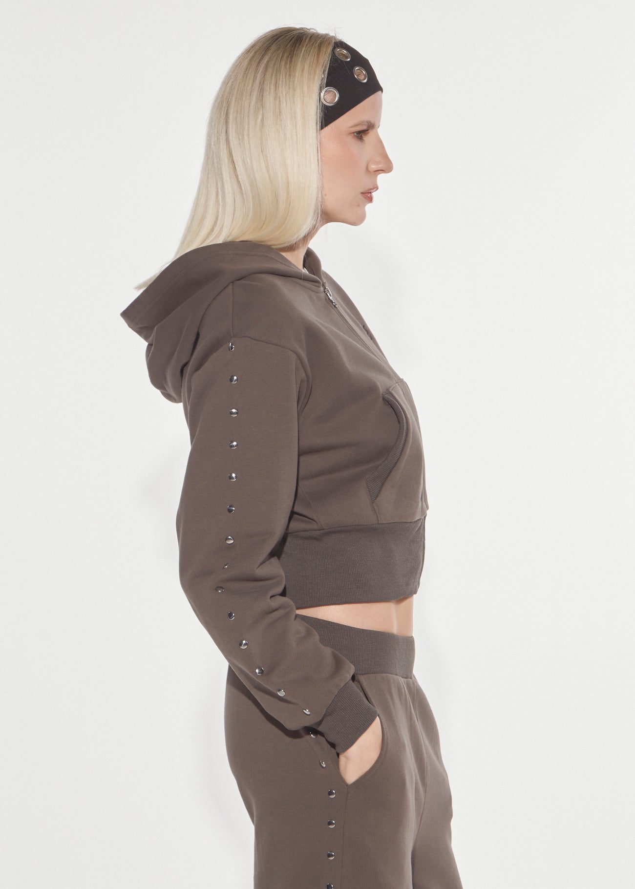 Felpa Eclectic zip borchie Denny Rose 621DD64010