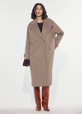 Cappotto ricamo taupe Denny Rose 621DD35026