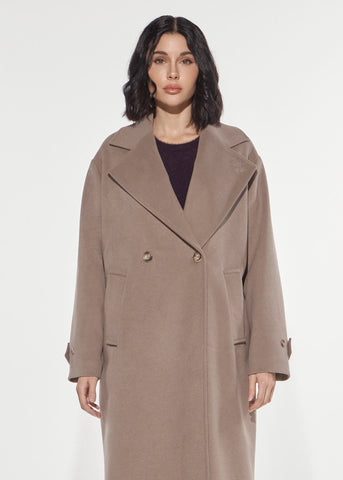 Cappotto ricamo taupe Denny Rose 621DD35026