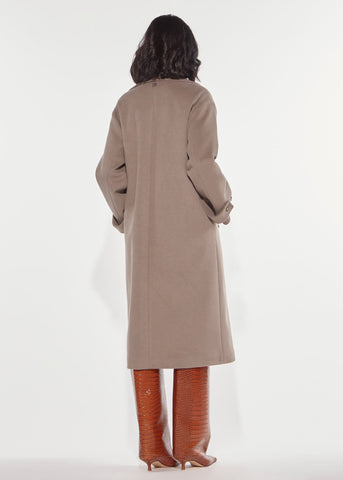 Cappotto ricamo taupe Denny Rose 621DD35026