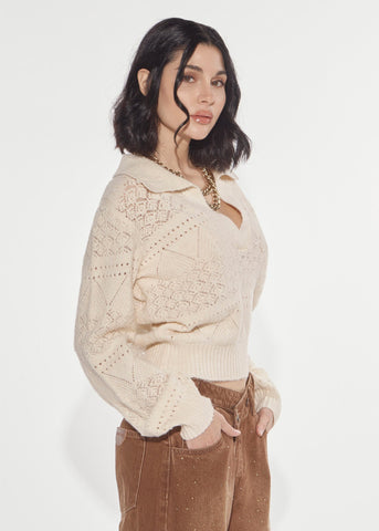 Maglia punto pizzo Angora