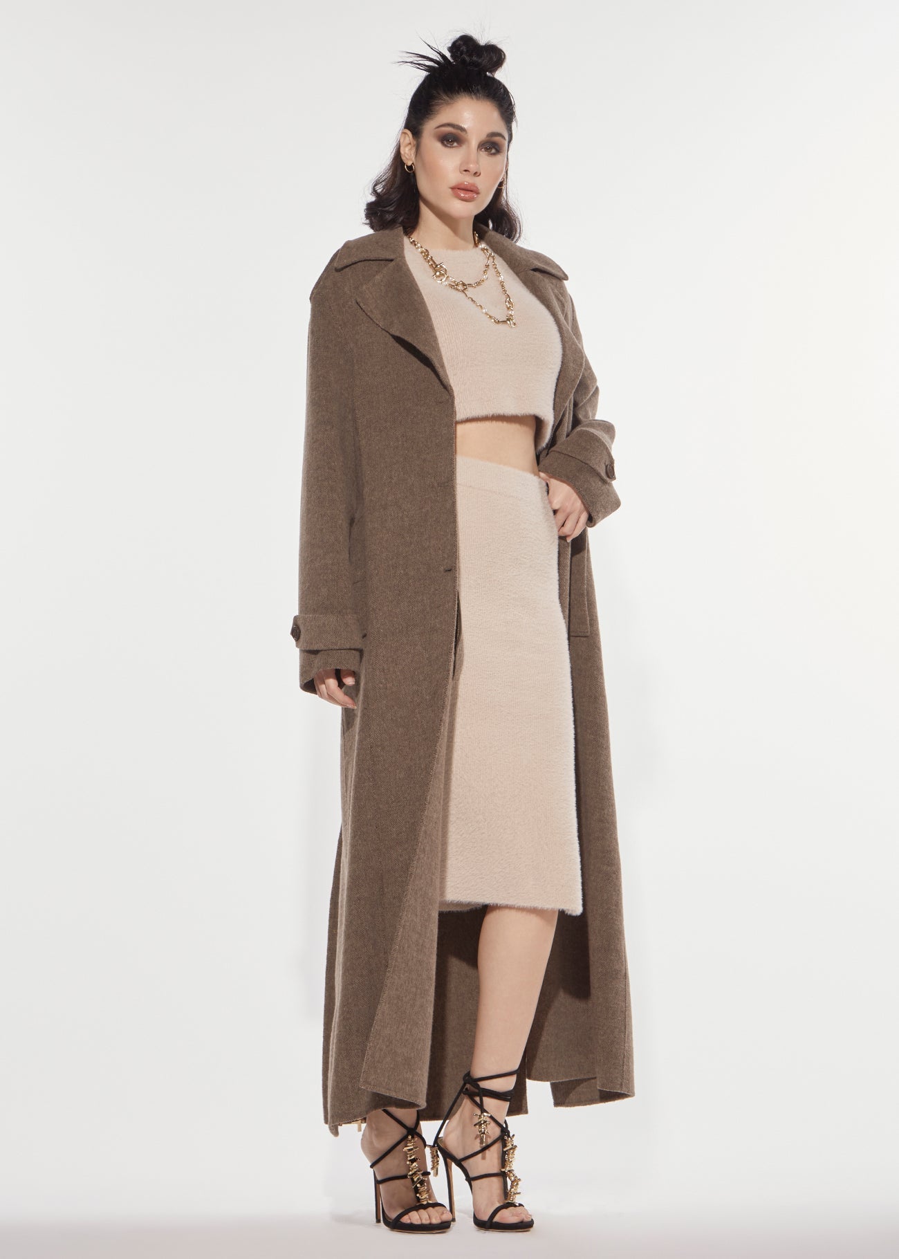 Cappotto spinato ricamo Denny Rose 621DD35011