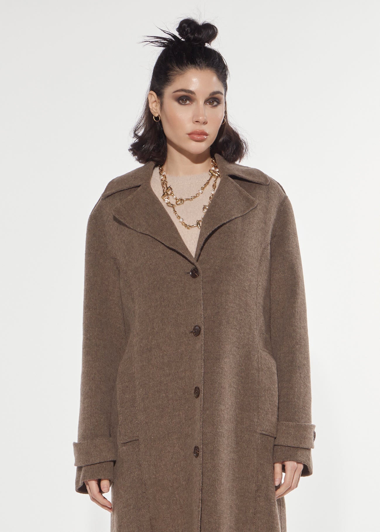 Cappotto spinato ricamo Denny Rose 621DD35011