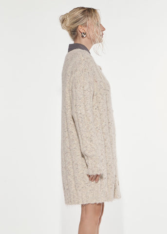 Cardigan mouline oyster melange Denny Rose 621DD53010