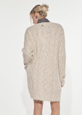 Cardigan mouline oyster melange Denny Rose 621DD53010