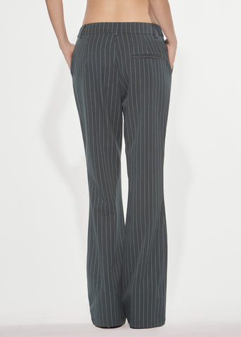 Pantalone flare gessato deep green Denny Rose 621DD25002