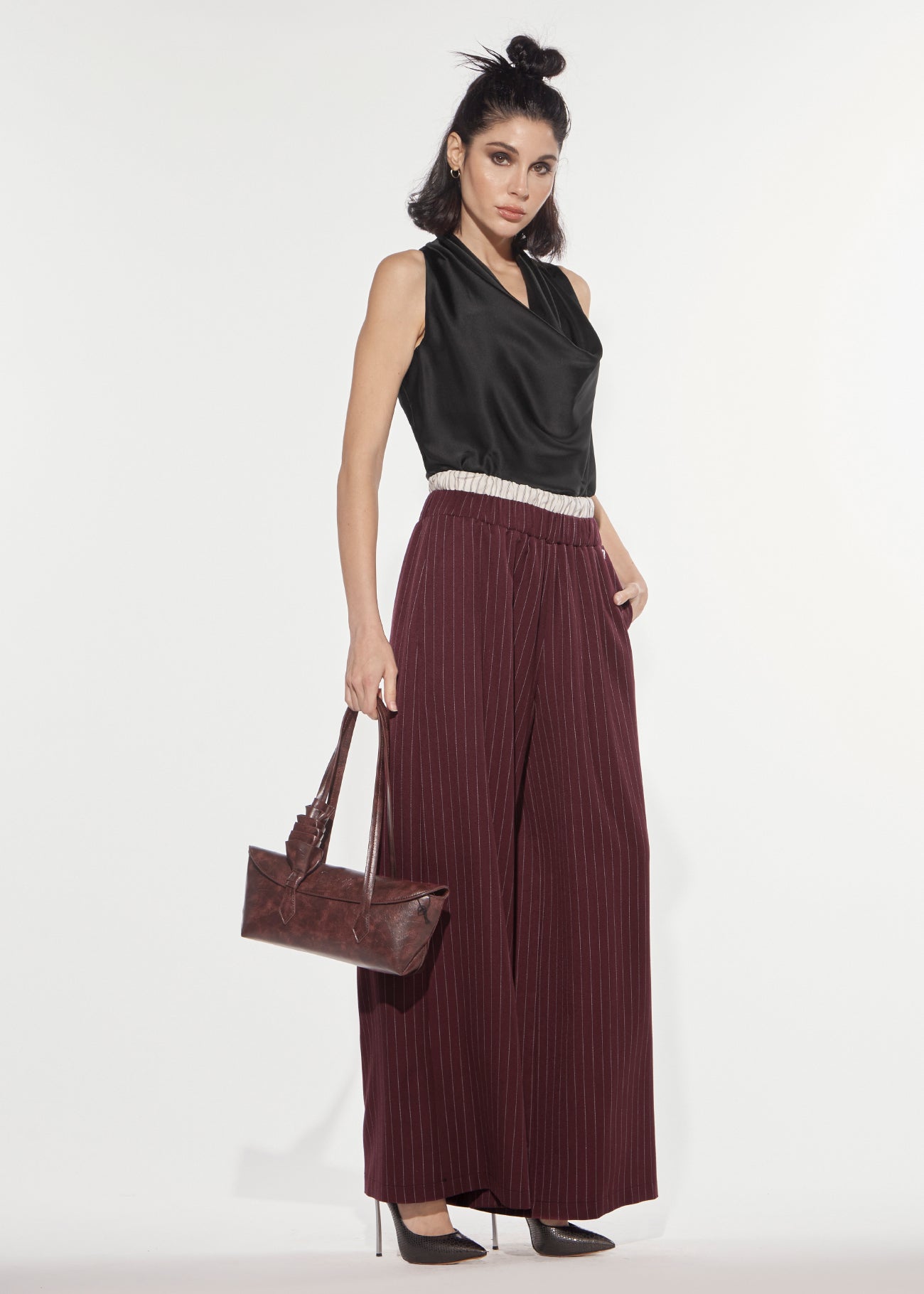 Pantalone wide gessato academy Denny Rose 621DD25015