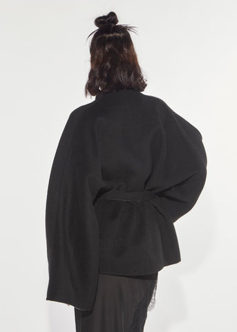 Caban kimono double-face grigio-nero Denny Rose 621DD35007