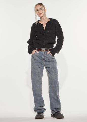 Maglia punto pizzo Black