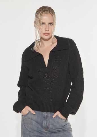 Maglia punto pizzo Black