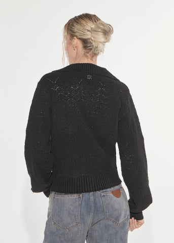 Maglia punto pizzo Black