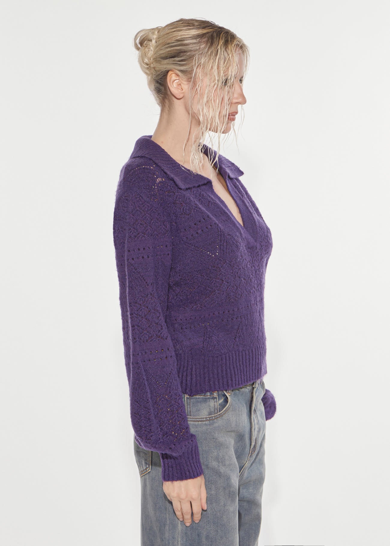 Maglia punto pizzo Purple