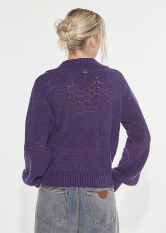Maglia punto pizzo Purple