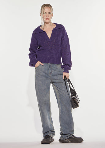 Maglia punto pizzo Purple