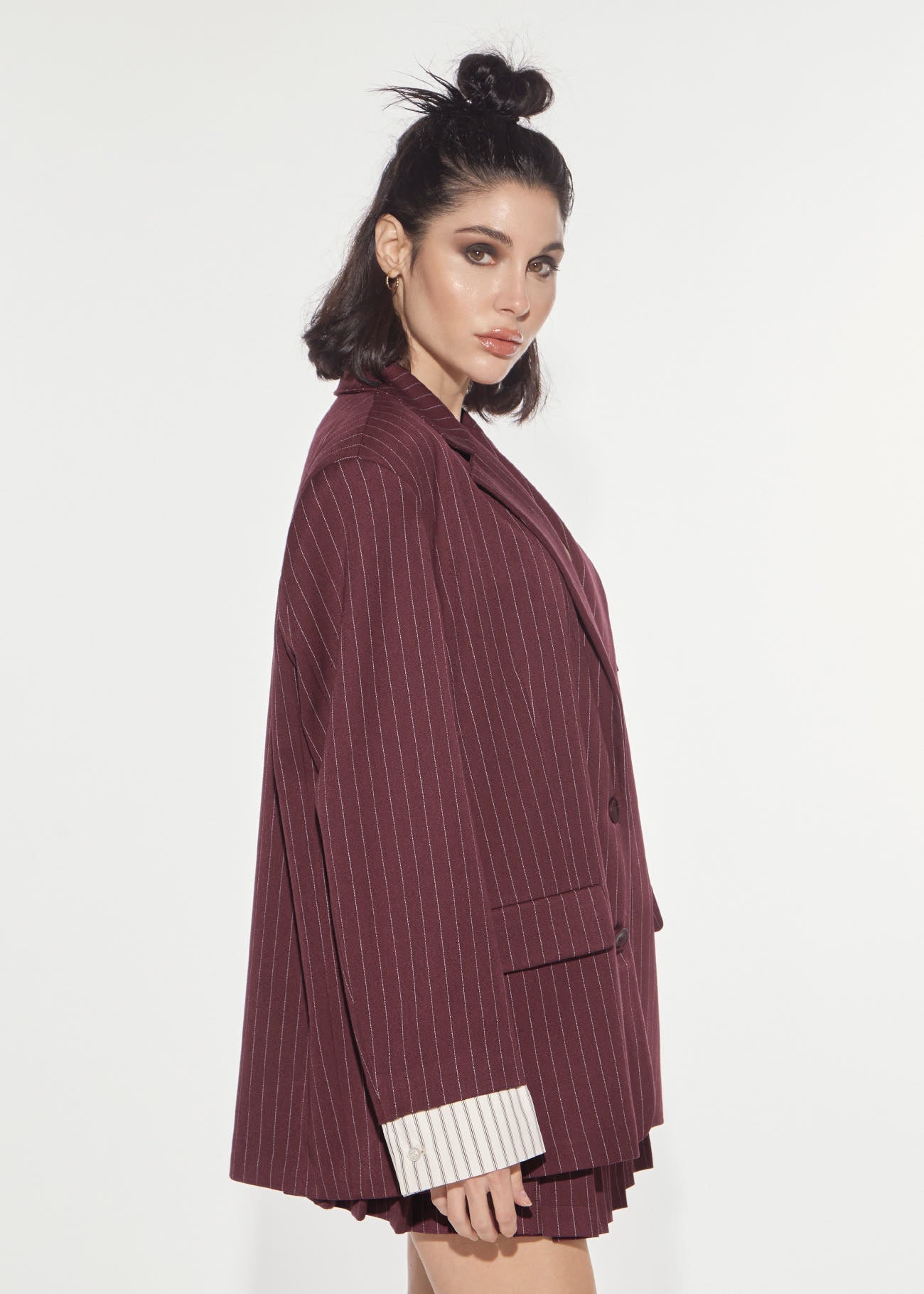 Blazer over Academy gessato red wine Denny Rose 621DD35025