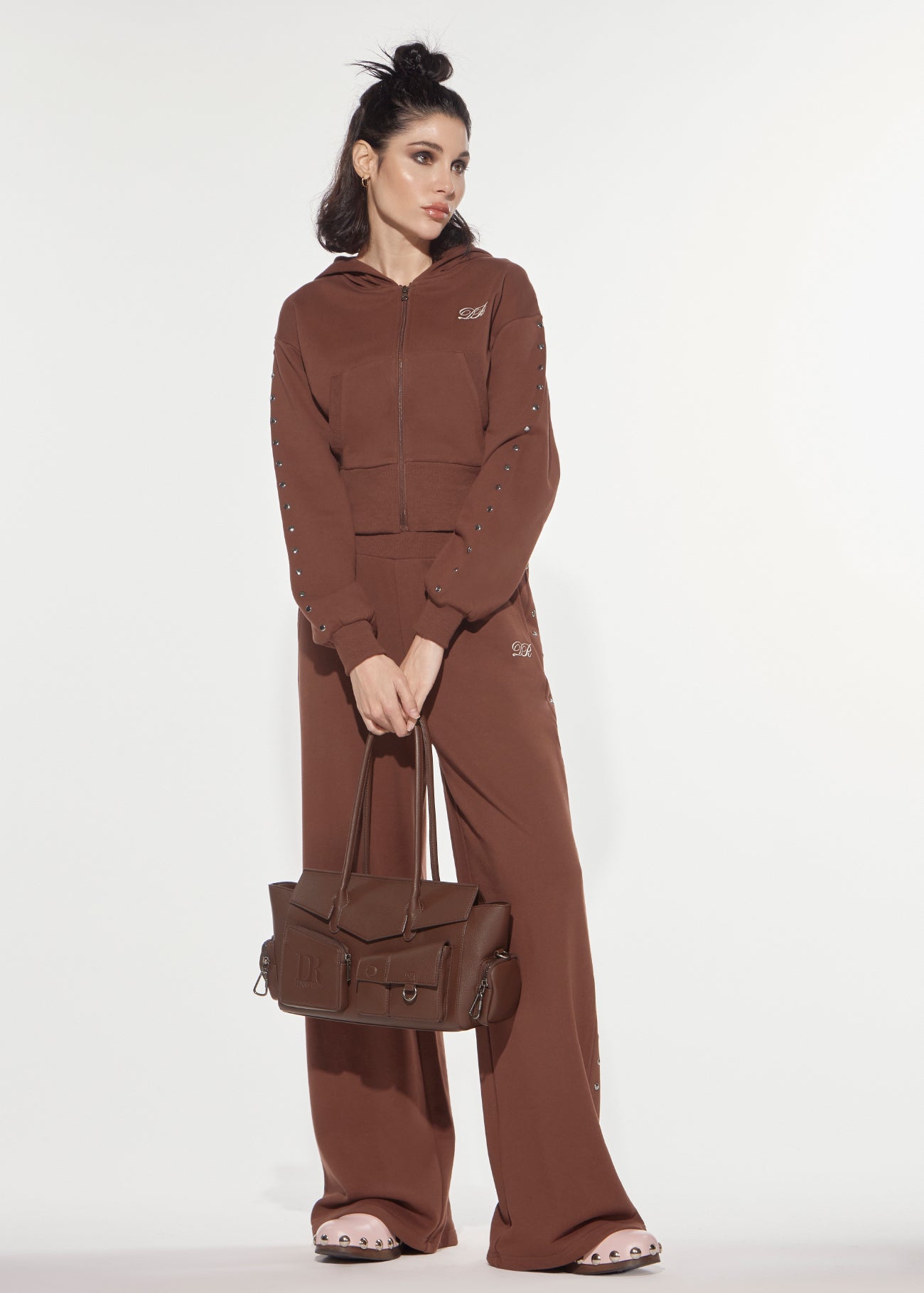 Pantalone felpa borchie Denny Rose 621DD24007
