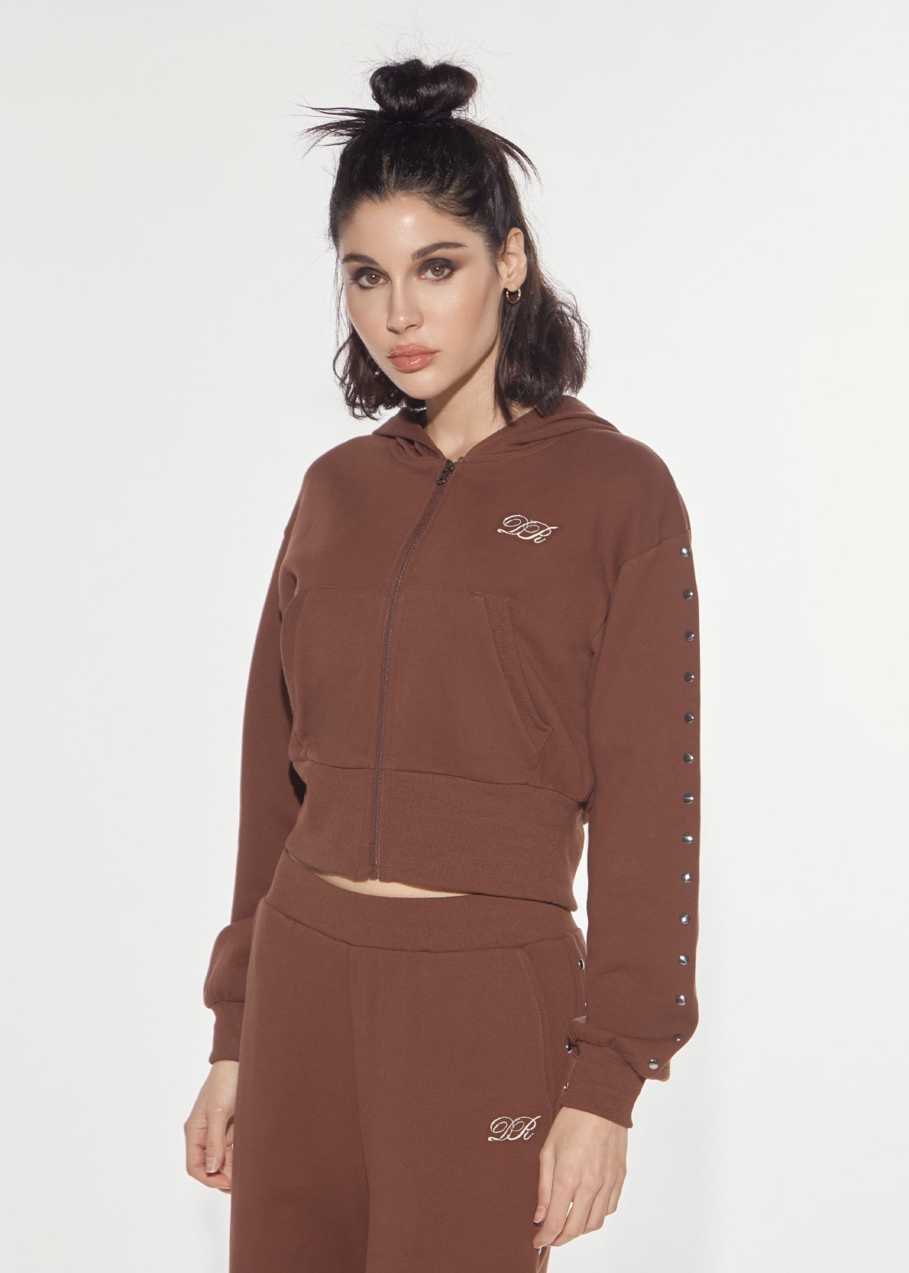 Felpa Eclectic zip borchie Denny Rose 621DD64010
