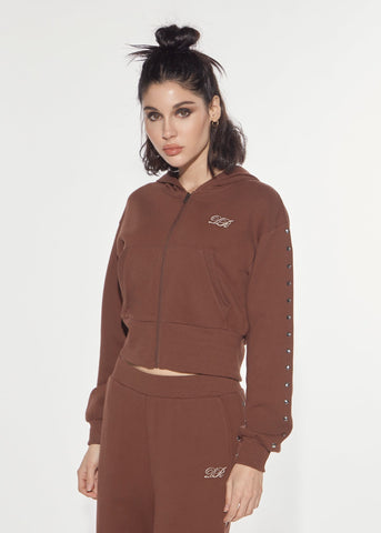 Felpa Eclectic zip borchie Denny Rose 621DD64010
