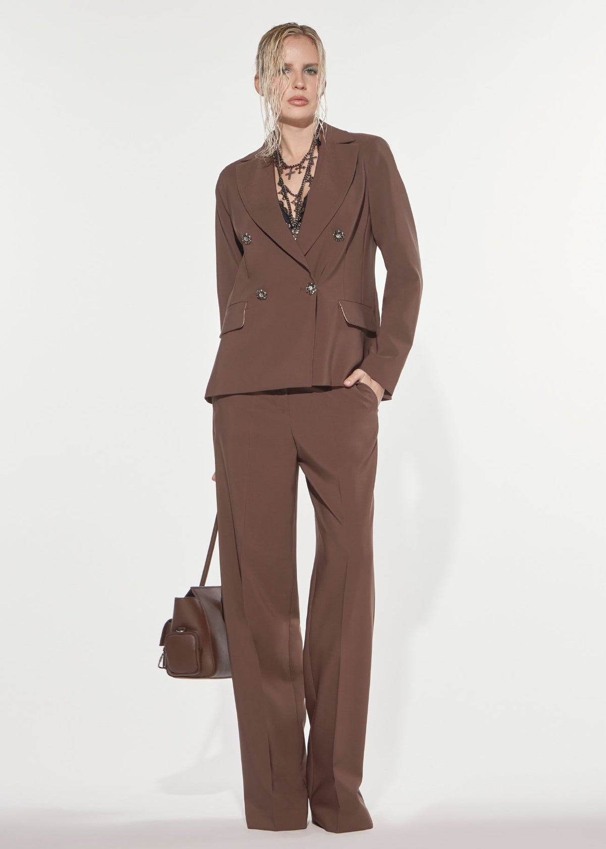 Blazer doppiopetto bottoni gioiello Denny Rose 621DD35030