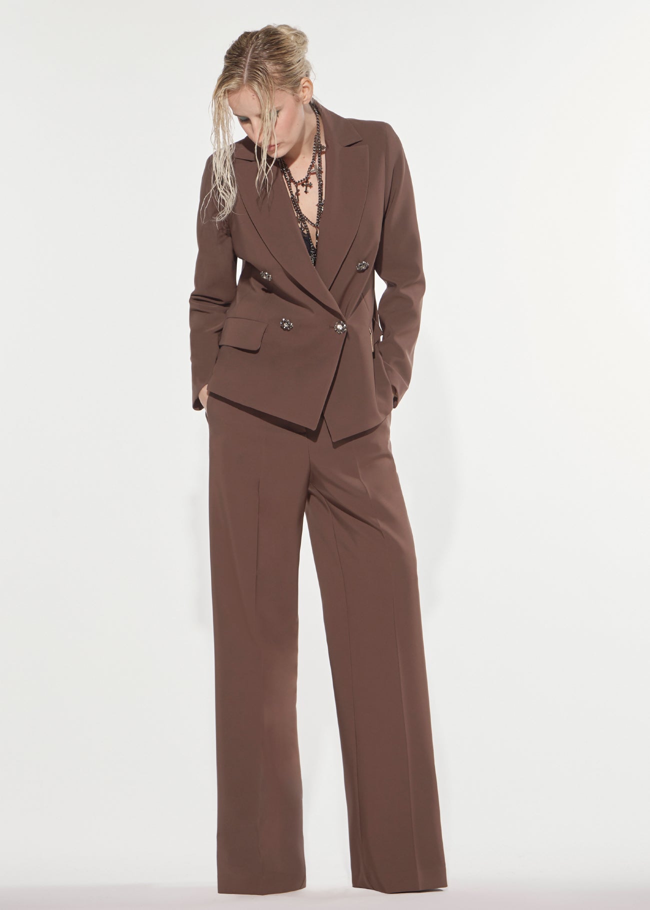 Blazer doppiopetto bottoni gioiello Denny Rose 621DD35030