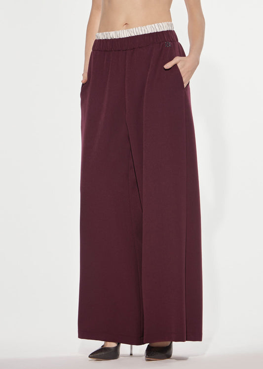 Pantalone wide Academy red wine Denny Rose 621DD25014