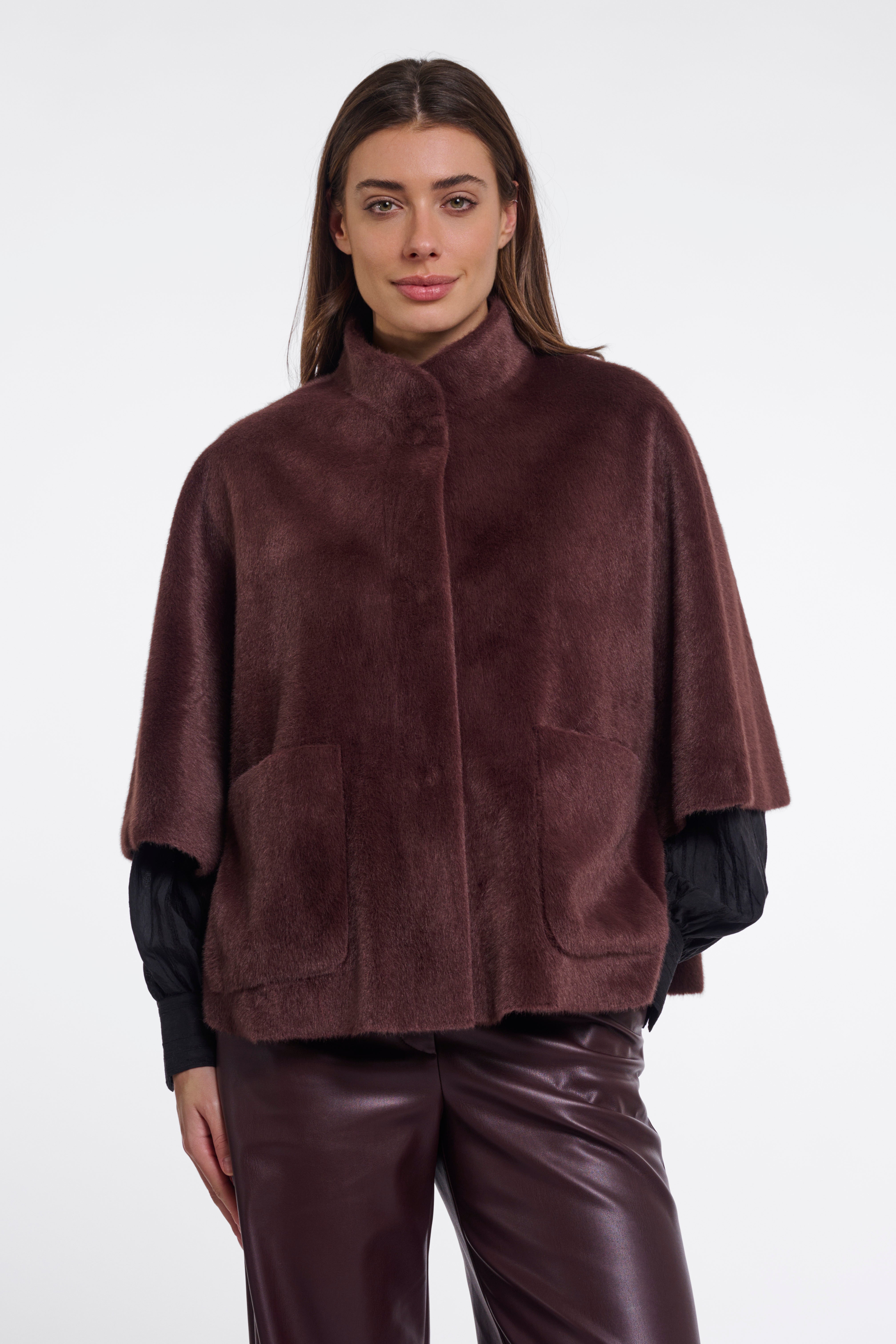 Mantella donna art. Dewi Rino & Pelle Chocolate bean