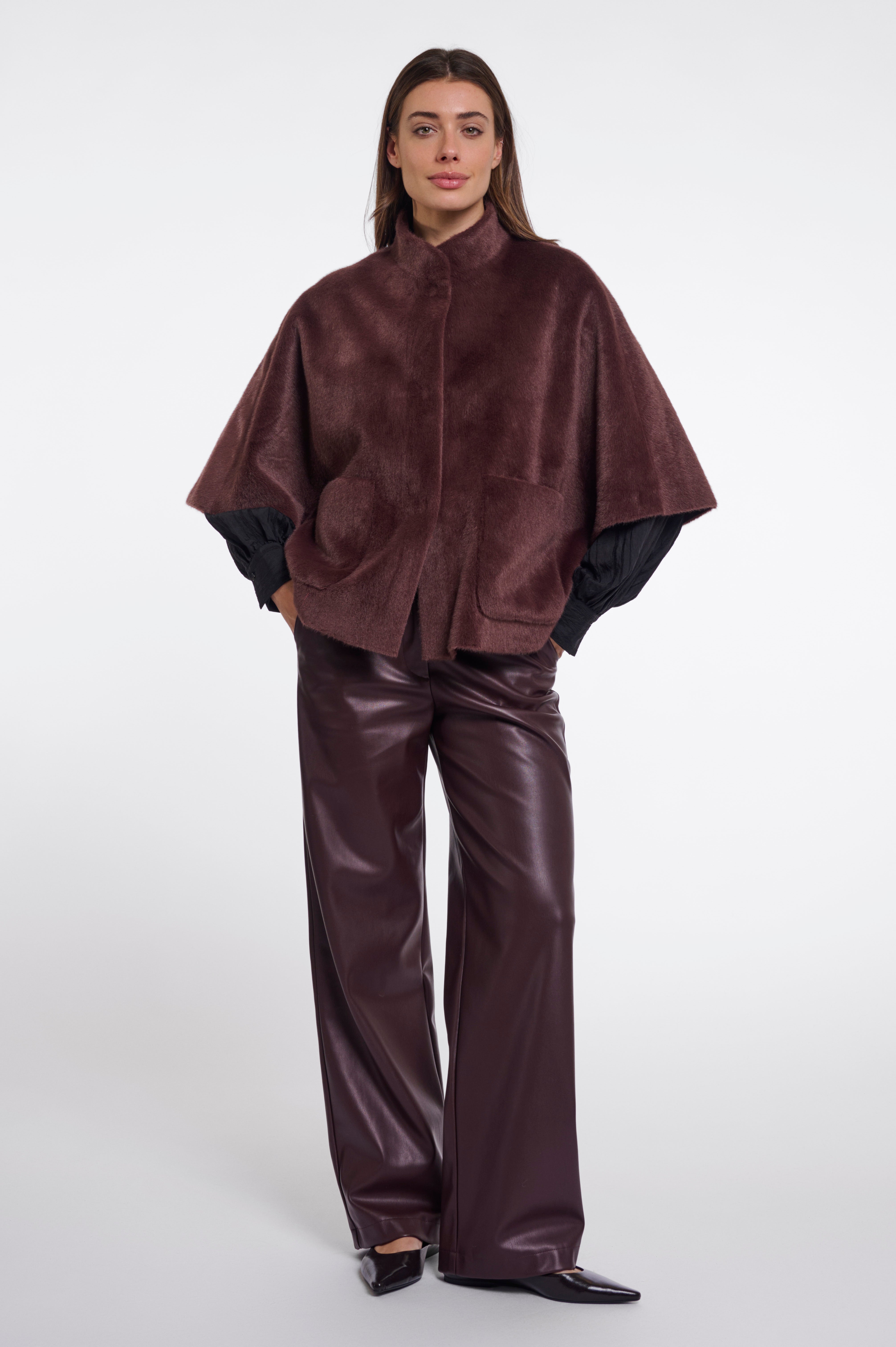 Mantella donna art. Dewi Rino & Pelle Chocolate bean