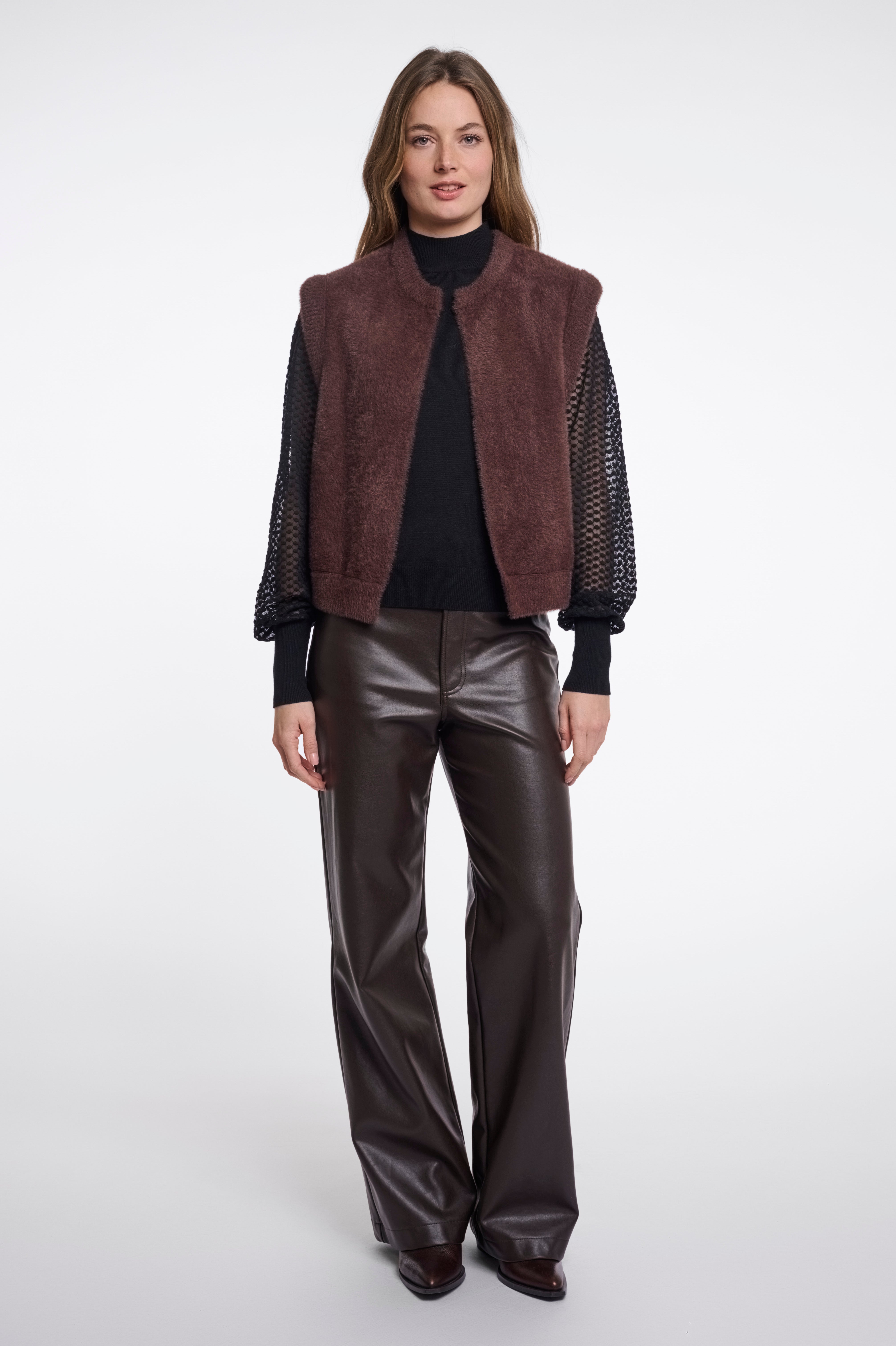 Cappotto donna art. Elona Rino & Pelle Coffee roast