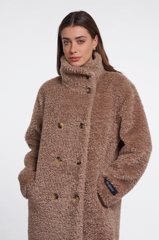 Cappotto donna art. Ena Rino & Pelle Mocha latte