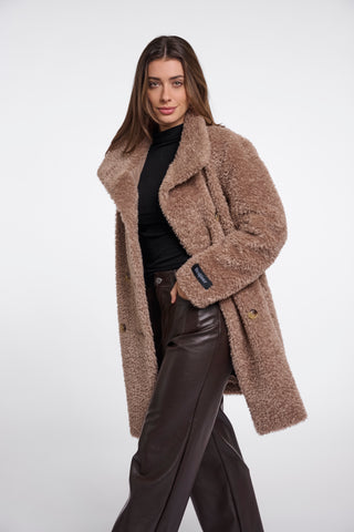 Cappotto donna art. Ena Rino & Pelle Mocha latte