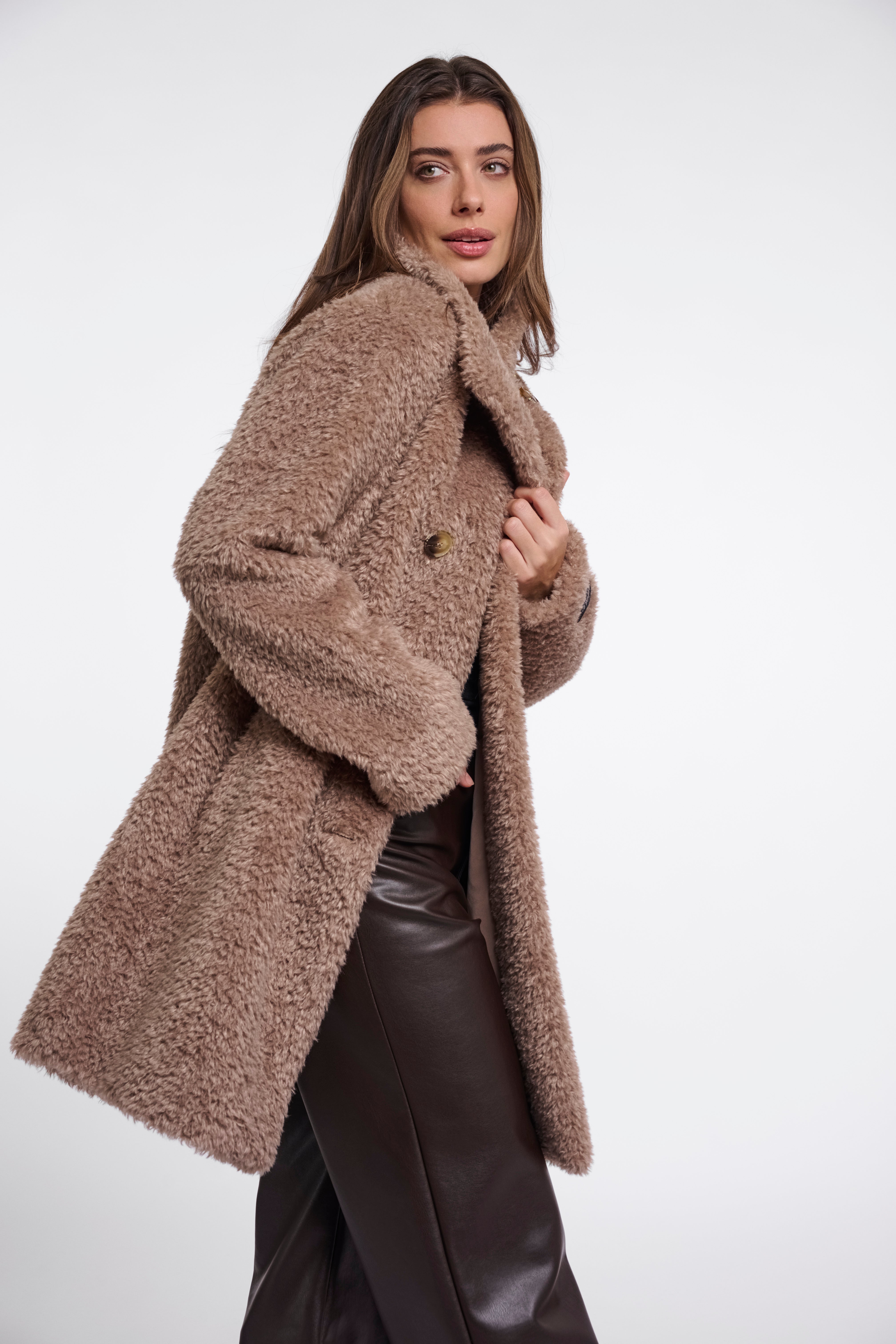 Cappotto donna art. Ena Rino & Pelle Mocha latte