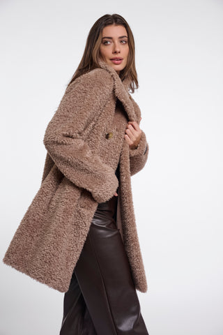 Cappotto donna art. Ena Rino & Pelle Mocha latte