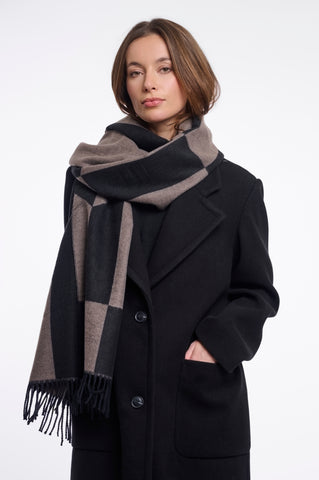 Sciarpa donna art. Esen Rino & Pelle Toffee black