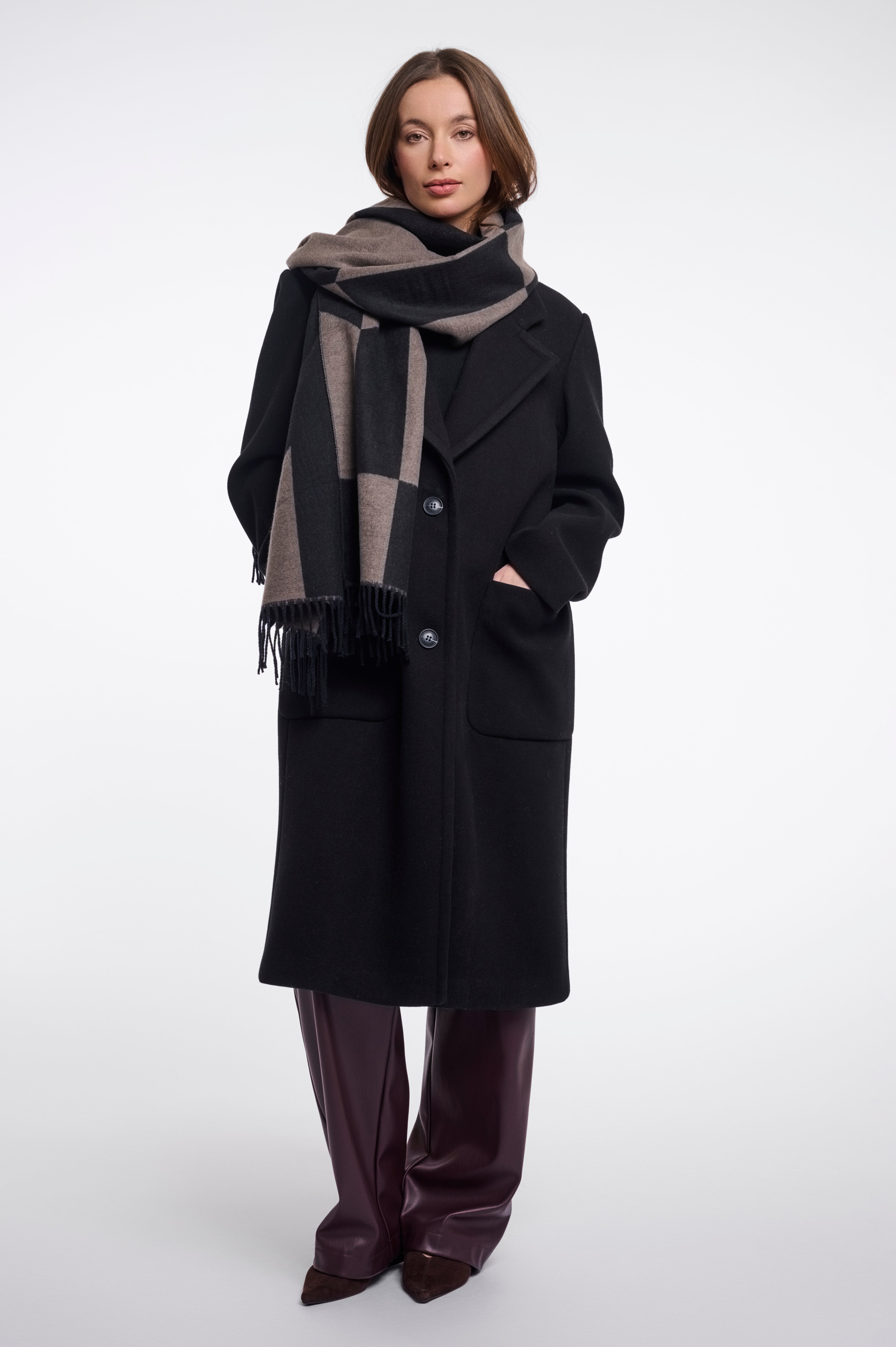 Sciarpa donna art. Esen Rino & Pelle Toffee black