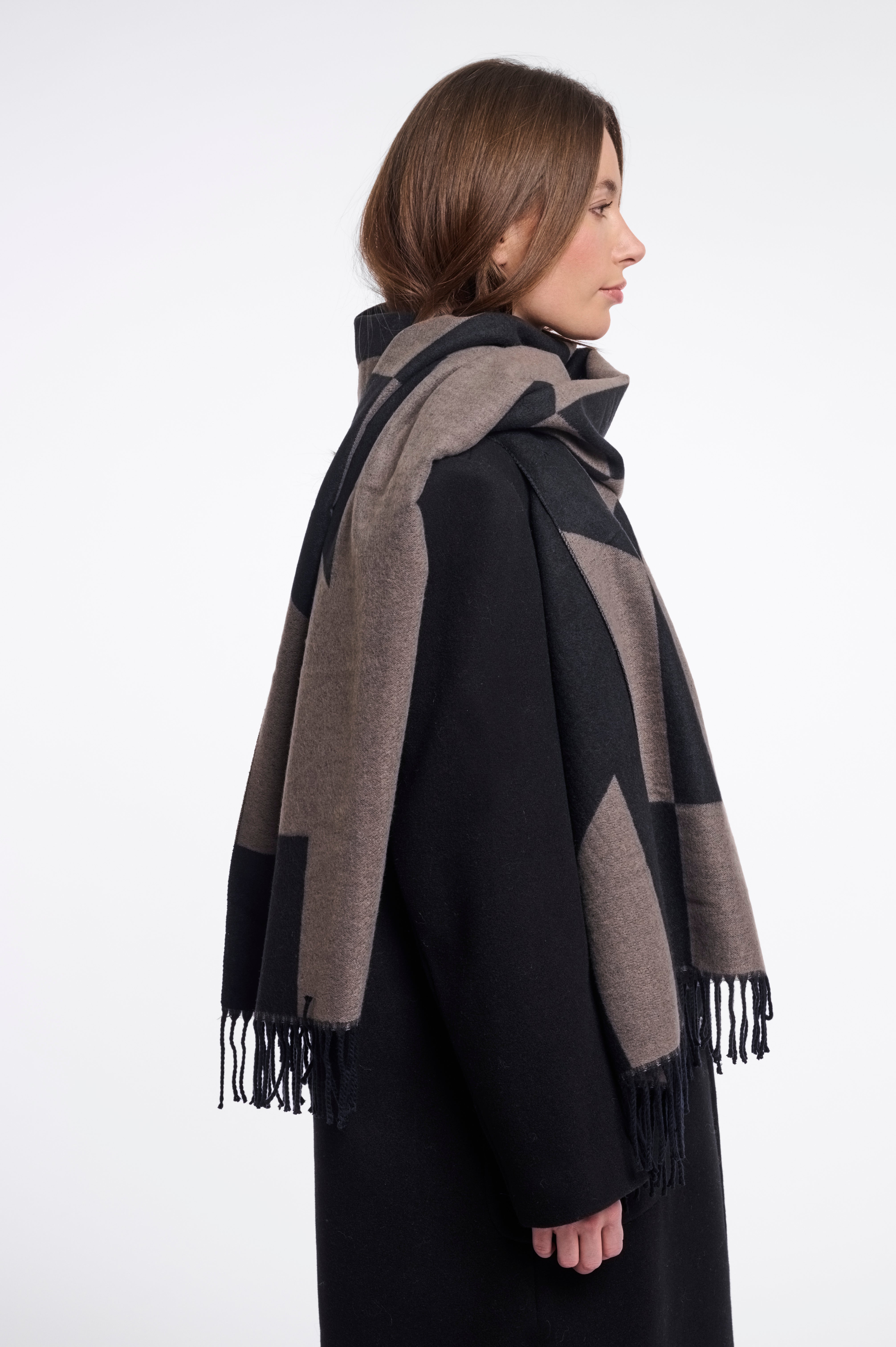 Sciarpa donna art. Esen Rino & Pelle Toffee black