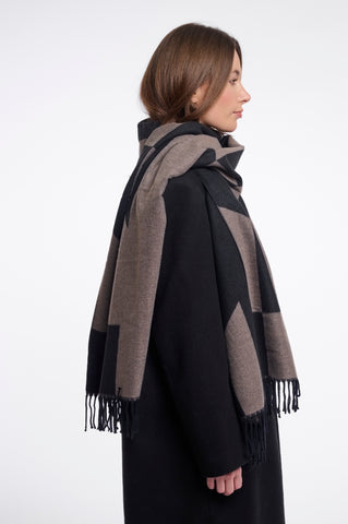 Sciarpa donna art. Esen Rino & Pelle Toffee black