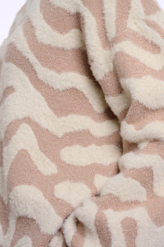 Maglione donna art. Etat Rino & Pelle Birch oat big zebra