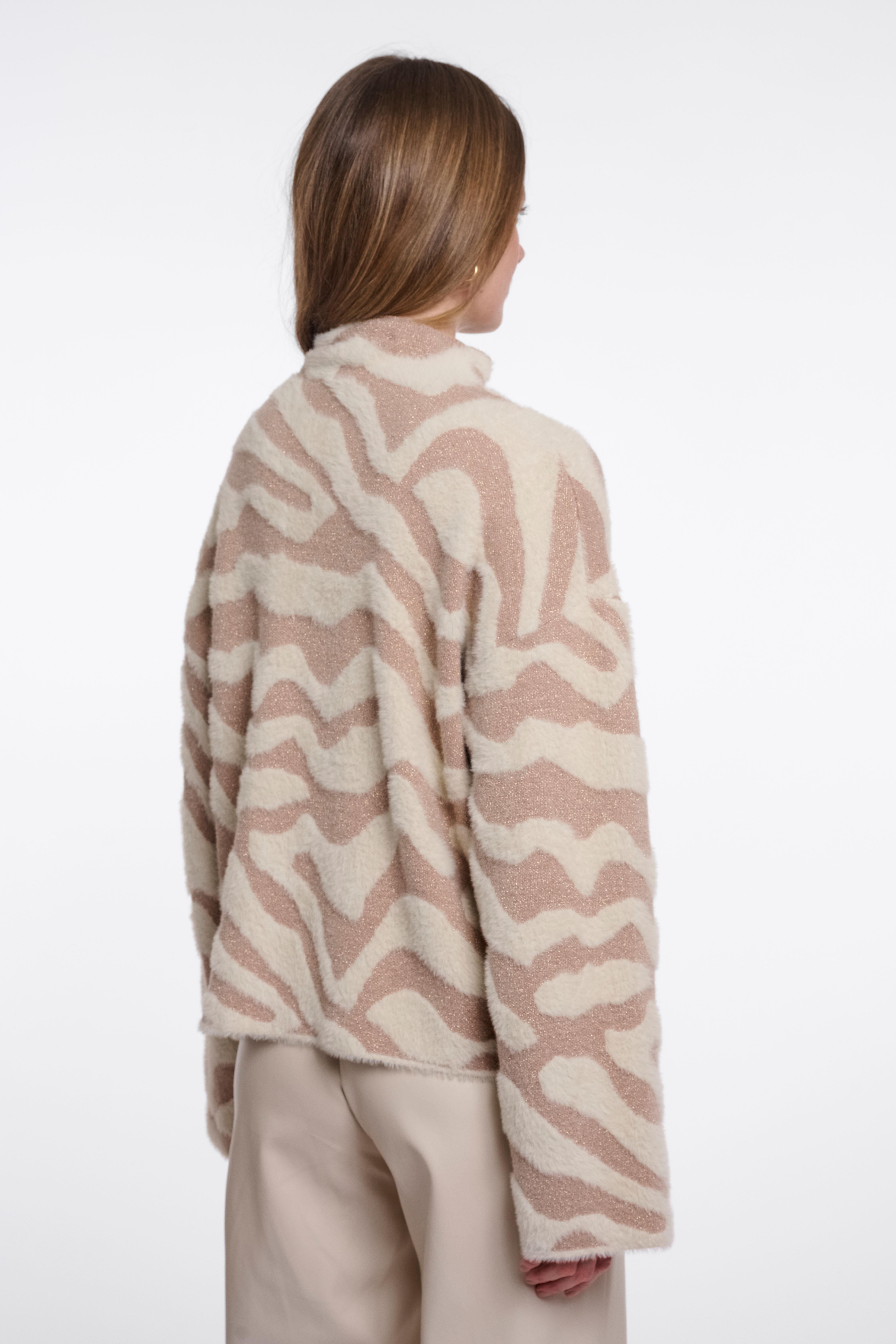 Maglione donna art. Etat Rino & Pelle Birch oat big zebra