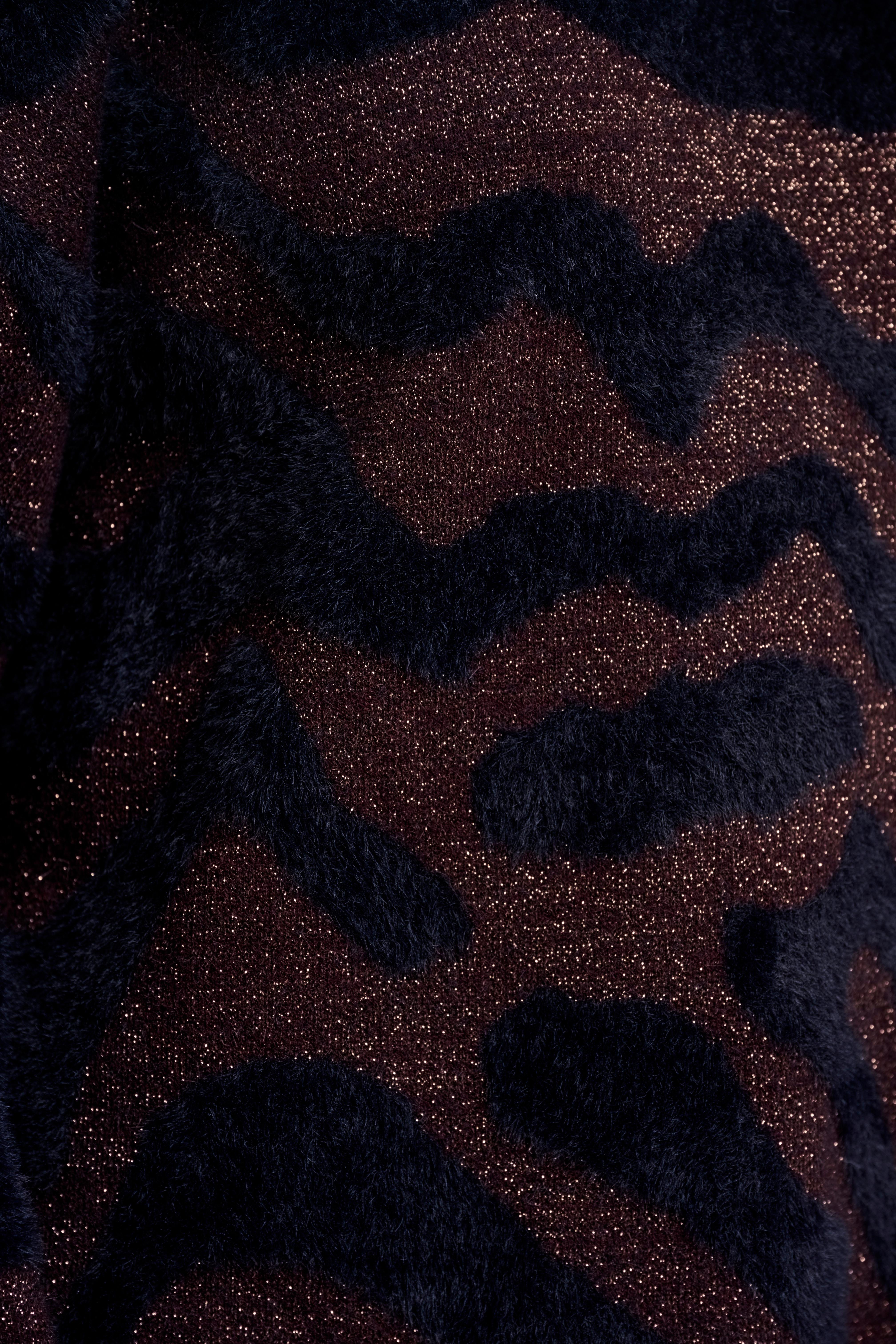 Maglione donna art. Etat Rino & Pelle Fudge black big zebra