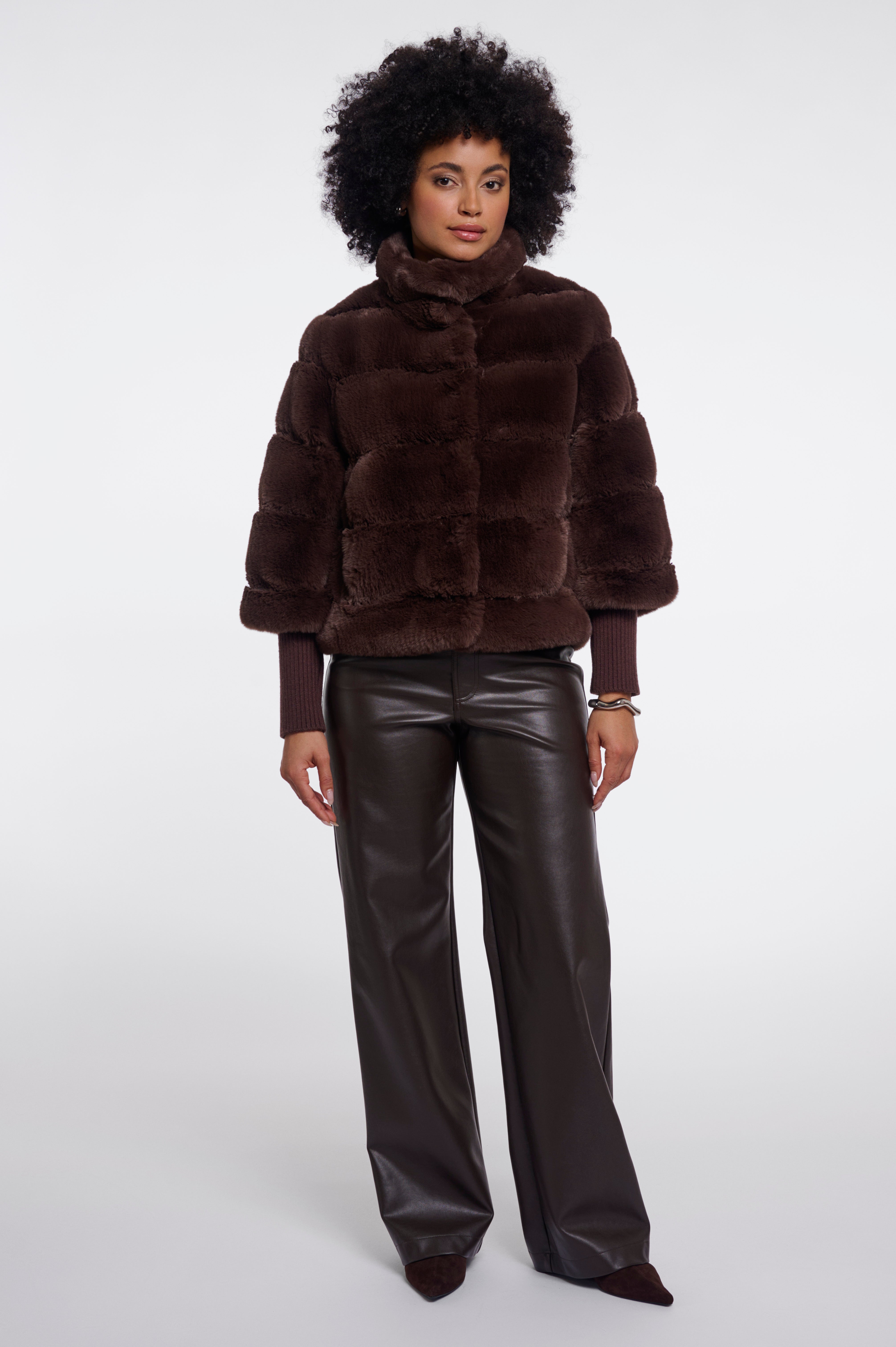 Giacca donna art. Feline Rino & Pelle Coffee roast