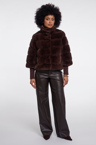 Giacca donna art. Feline Rino & Pelle Coffee roast