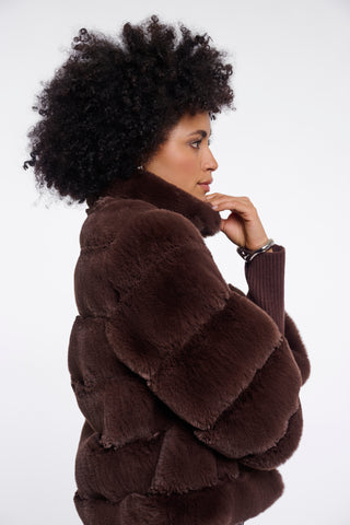 Giacca donna art. Feline Rino & Pelle Coffee roast