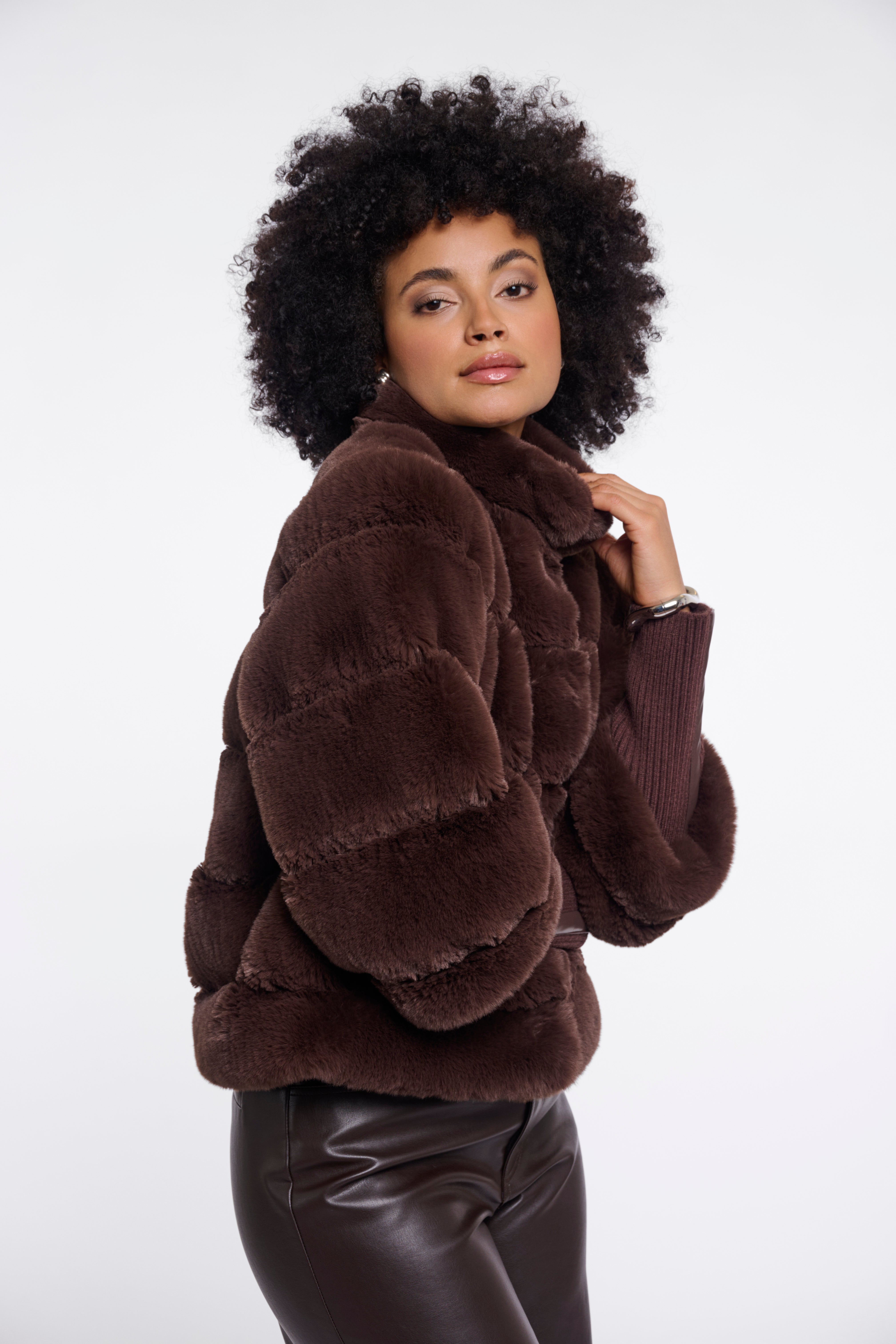 Giacca donna art. Feline Rino & Pelle Coffee roast