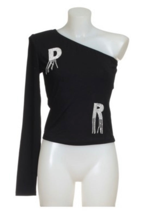 T-shirt con strass  - art. 521DD64006- Denny Rose Autunno Inverno 2025/26